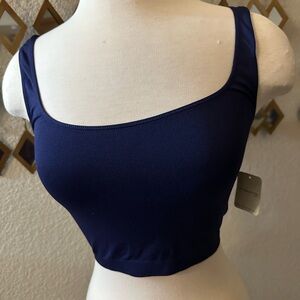 Navy Blue Crop Top
